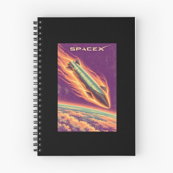 Item preview, SpaceX Starship Reentry – Retro Navy Orange Silkscreen Space Art designed and sold by TEEJAMBOREE.