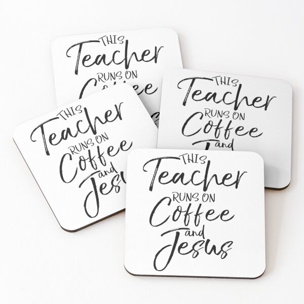 Item preview, This Teacher Runs On Coffee And Jesus Christian Quote designed and sold by ksnkm.