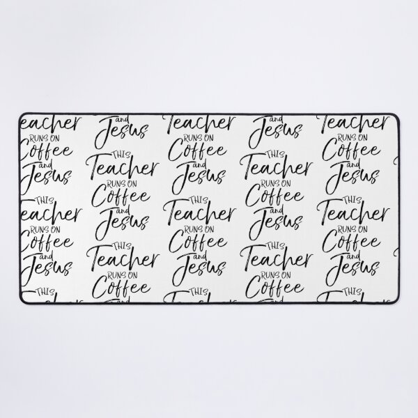 Item preview, This Teacher Runs On Coffee And Jesus Christian Quote designed and sold by ksnkm.