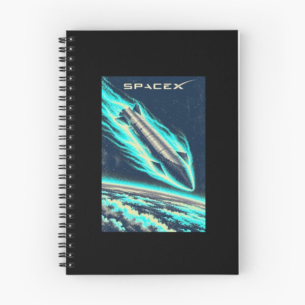 Item preview, SpaceX Starship Reentry – Retro Navy Orange Silkscreen Space Art designed and sold by TEEJAMBOREE.