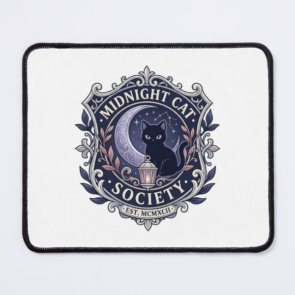 Item preview, Midnight Cat Society Gothic Black Cat Moon Lantern Crest  designed and sold by mood-draftsman.