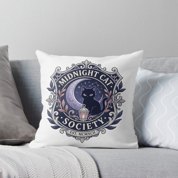 Item preview, Midnight Cat Society Gothic Black Cat Moon Lantern Crest  designed and sold by mood-draftsman.
