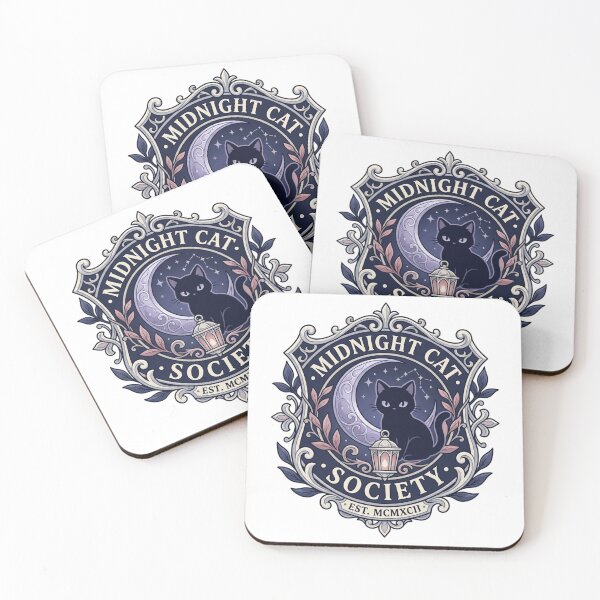 Item preview, Midnight Cat Society Gothic Black Cat Moon Lantern Crest  designed and sold by mood-draftsman.