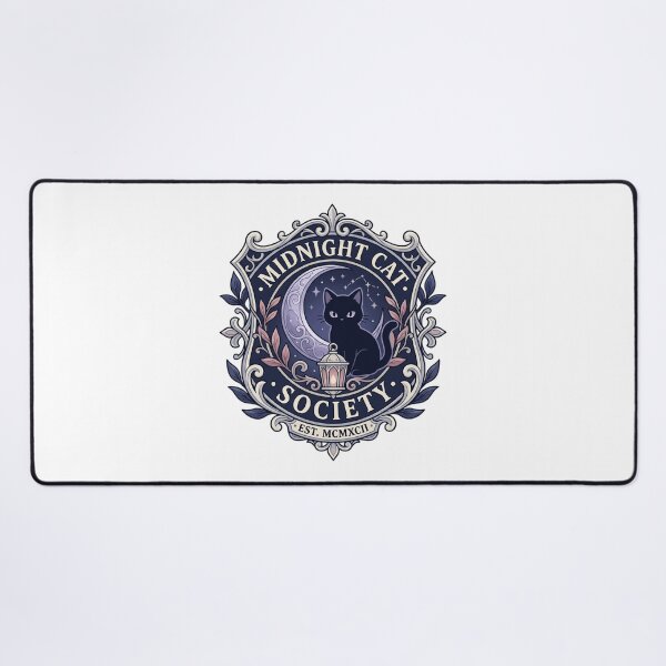 Item preview, Midnight Cat Society Gothic Black Cat Moon Lantern Crest  designed and sold by mood-draftsman.