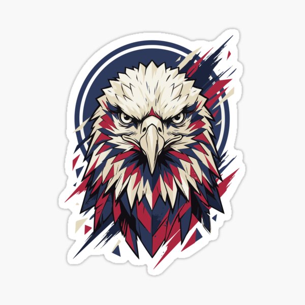 Item preview, Patriotic Bald Eagle Head Geometric Art designed and sold by AKDesign26.