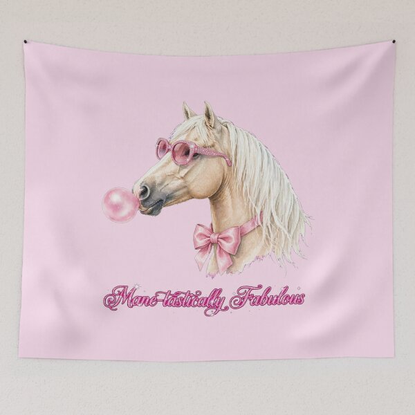 Item preview, Mane-tastically Fabulous Horse - Cute Pink Coquette Horse designed and sold by Vibe-Vary.