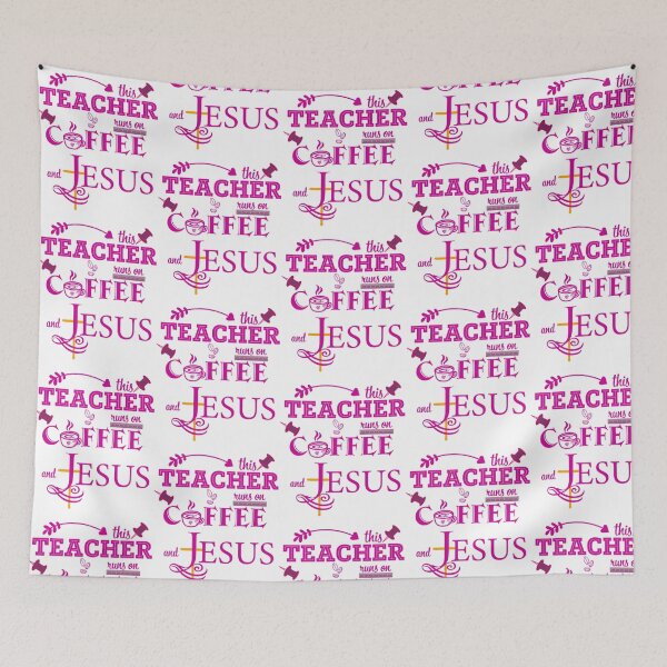 Item preview, This Teacher Runs On Coffee And Jesus designed and sold by ksnkm.