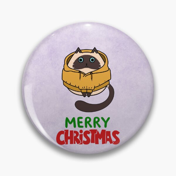 Item preview, Cute Siamese Cat Merry Christmas Holiday Art designed and sold by stormk10.
