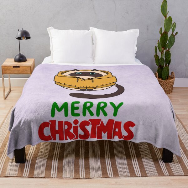 Item preview, Cute Siamese Cat Merry Christmas Holiday Art designed and sold by stormk10.