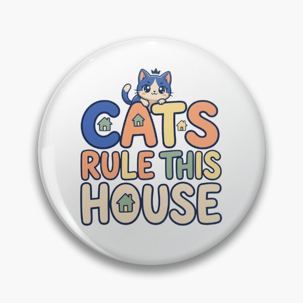 Item preview, Cats Rule This House Funny Crowned Kitty Retro Typography Quote designed and sold by mood-draftsman.