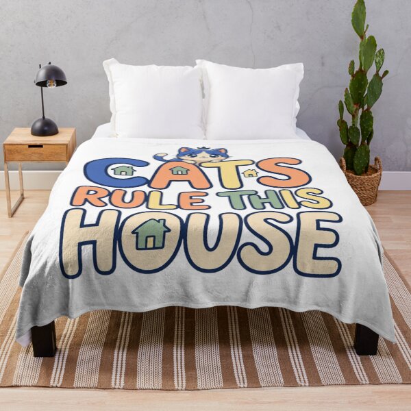 Item preview, Cats Rule This House Funny Crowned Kitty Retro Typography Quote designed and sold by mood-draftsman.