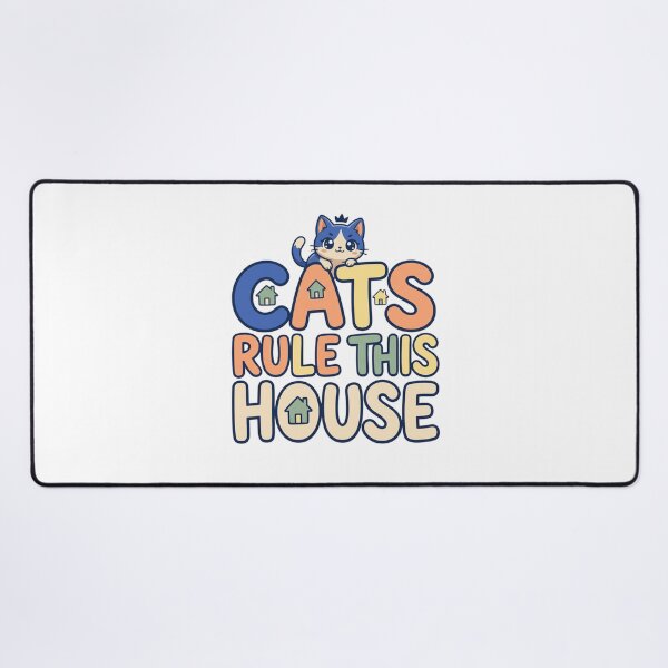 Item preview, Cats Rule This House Funny Crowned Kitty Retro Typography Quote designed and sold by mood-draftsman.