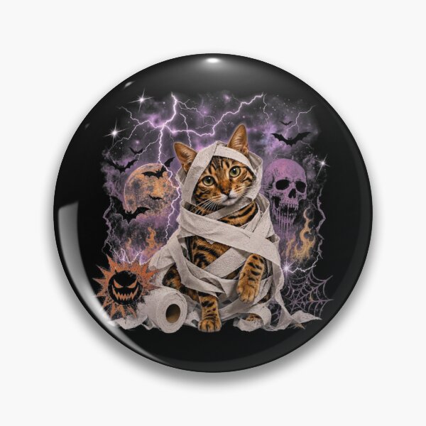 Item preview, Mummy cat in a toilet paper frenzy – Mystical Halloween fantasy design designed and sold by Bengoer18.