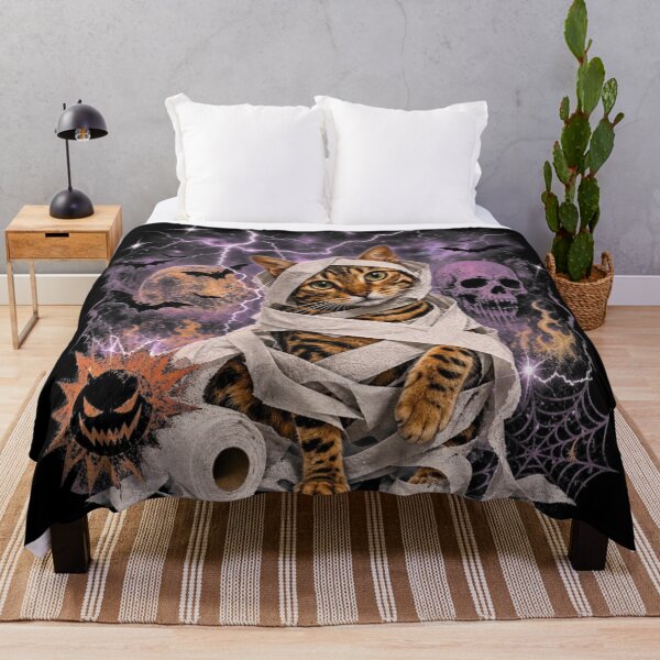 Item preview, Mummy cat in a toilet paper frenzy – Mystical Halloween fantasy design designed and sold by Bengoer18.