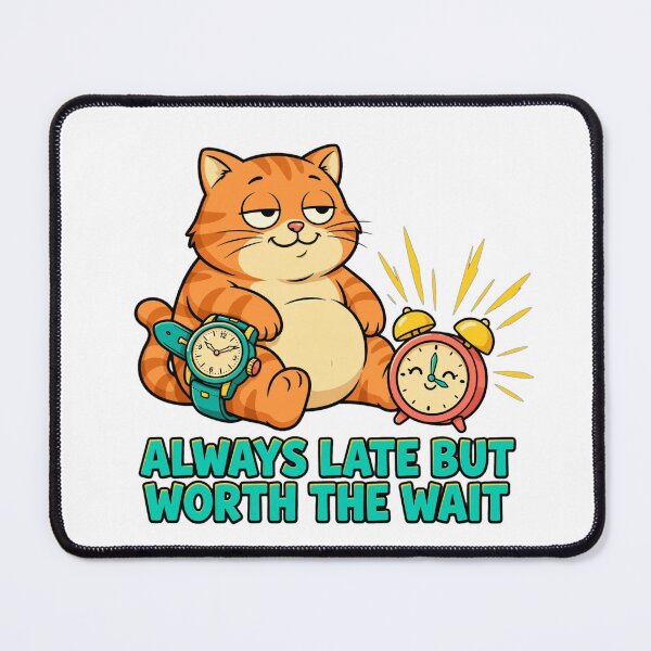 Item preview, Always Late But Worth The Wait Cute Cartoon Cat designed and sold by Moad Fahim.