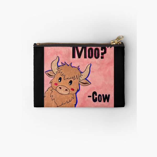 Item preview, "Moo?" - Funny Highland Cow Quote Pop Art Print designed and sold by 716ArtStudio.