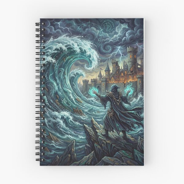 Item preview, Hooded Water Mage Calling a Tidal Wave at Sea designed and sold by Lucid Dream Pixel.