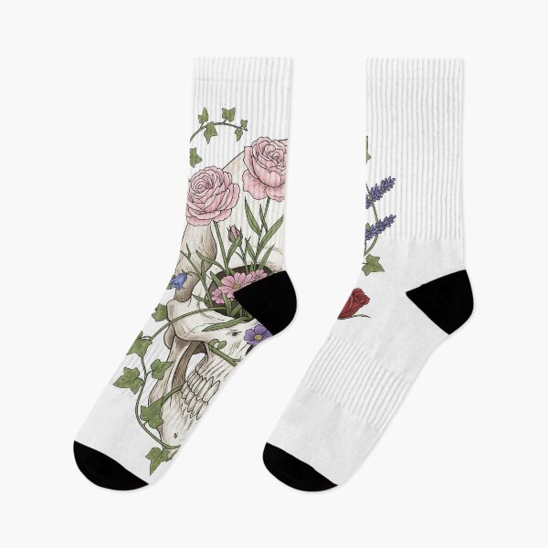 Item preview, Floral Skull Garden – Botanical Gothic Skull & Wildflowers designed and sold by Apex Designs.