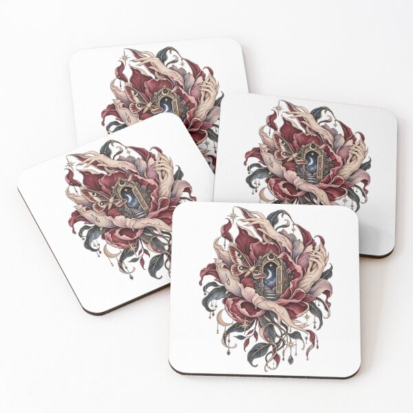 Item preview, Gothic Floral Portal Moth Skeleton Hands designed and sold by 966 A.D..