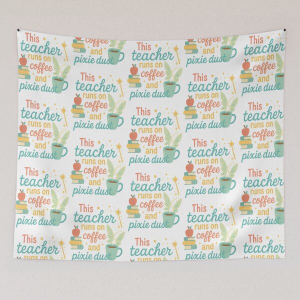 Item preview, This Teacher Runs On Coffee And Pixie Dust  Cute Teacher Shirt designed and sold by ksnkm.