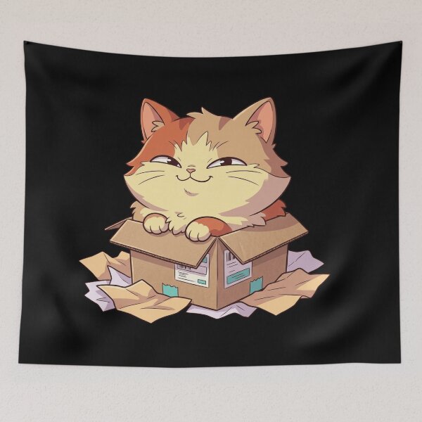 Item preview, Cat in a Box Smug Ginger Kitty Cute Funny Package  designed and sold by mood-draftsman.