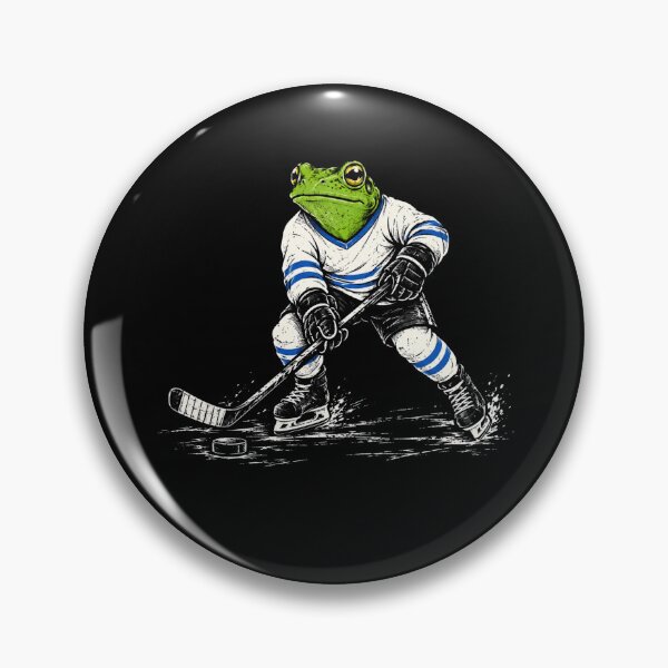 Item preview, Funny Retro Frog Hockey Player Ice Skating designed and sold by Moizento.