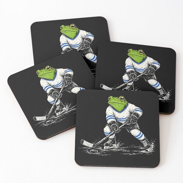 Item preview, Funny Retro Frog Hockey Player Ice Skating designed and sold by Moizento.