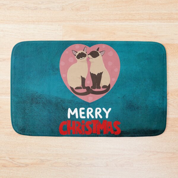 Item preview, Cute Siamese Cat Merry Christmas Holiday Art designed and sold by stormk10.