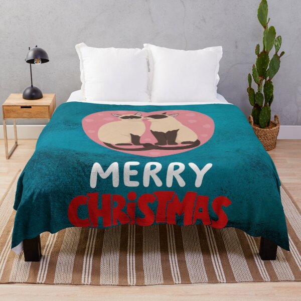 Item preview, Cute Siamese Cat Merry Christmas Holiday Art designed and sold by stormk10.