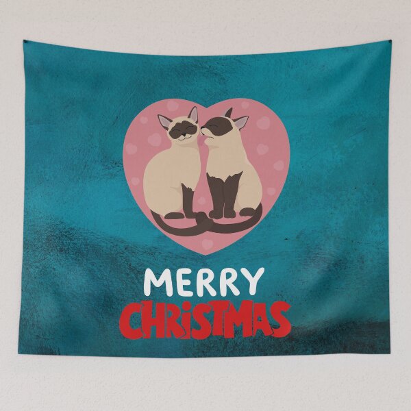 Item preview, Cute Siamese Cat Merry Christmas Holiday Art designed and sold by stormk10.