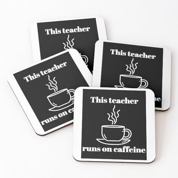 Item preview, This Teacher Run On Caffeine - Humorous Teacher Design designed and sold by naovios.
