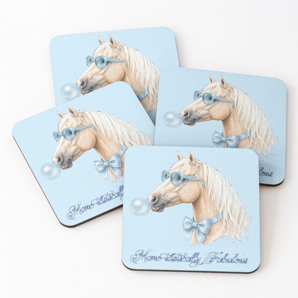 Item preview, Mane-tastically Fabulous Blue Horse - Cute Blue Coquette Horse designed and sold by Vibe-Vary.