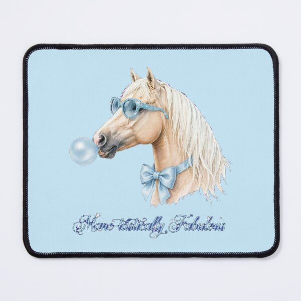 Item preview, Mane-tastically Fabulous Blue Horse - Cute Blue Coquette Horse designed and sold by Vibe-Vary.