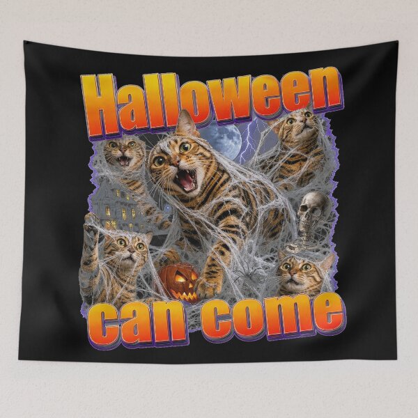 Item preview, Trapped in a spider's web – Wild Cat Halloween Design designed and sold by Bengoer18.