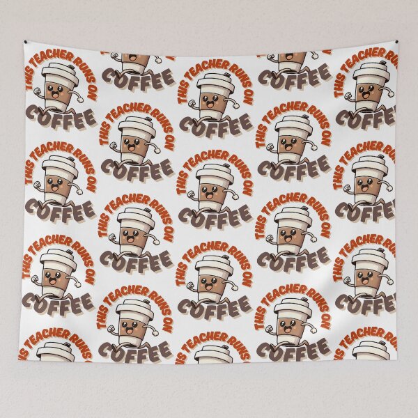 Item preview, This Teacher Runs On Coffee Funny Teacher Coffee Lover designed and sold by ksnkm.