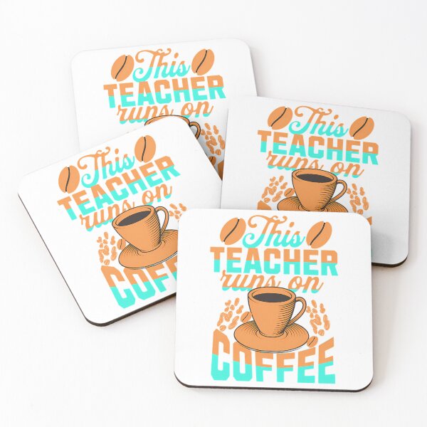 Item preview, This Teacher Runs On Coffee Retro Typography Quote designed and sold by ksnkm.