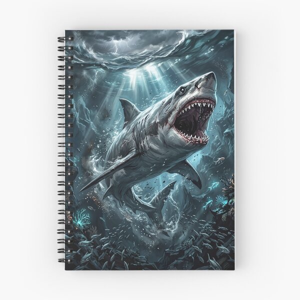 Item preview, Fierce Great White Shark Attacking from the Deep designed and sold by Lucid Dream Pixel.