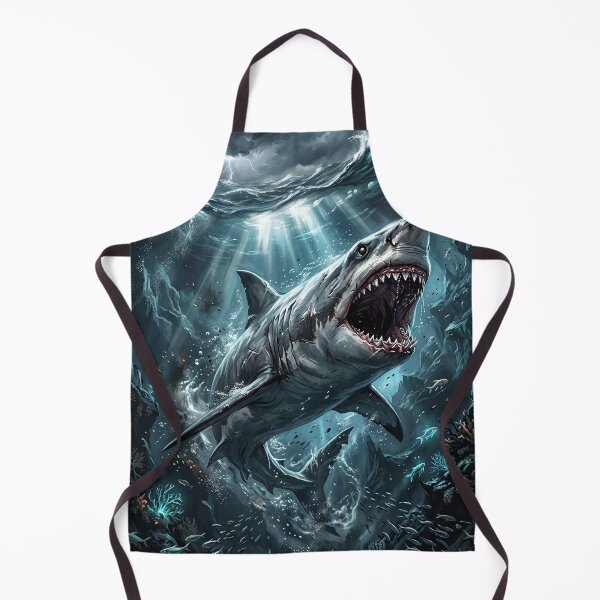 Item preview, Fierce Great White Shark Attacking from the Deep designed and sold by Lucid Dream Pixel.