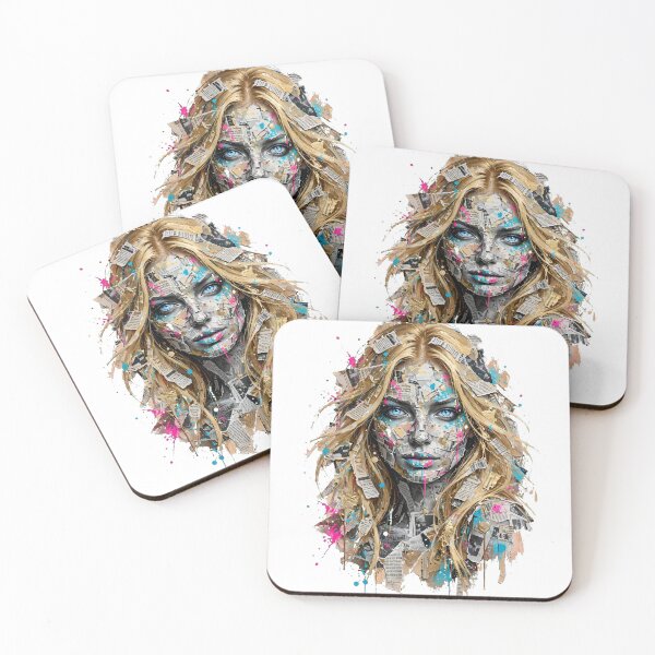 Item preview, Collage Portrait of Blonde Woman Grunge Newspaper Torn Paper Aesthetic Modern Art designed and sold by  One City Two Children Studio.