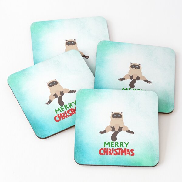 Item preview, Cute Siamese Cat Merry Christmas Holiday Art designed and sold by stormk10.