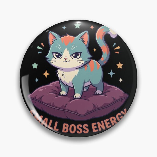 Item preview, Small Boss Energy Sassy Cat Funny Kitty Cushion Merch  designed and sold by mood-draftsman.