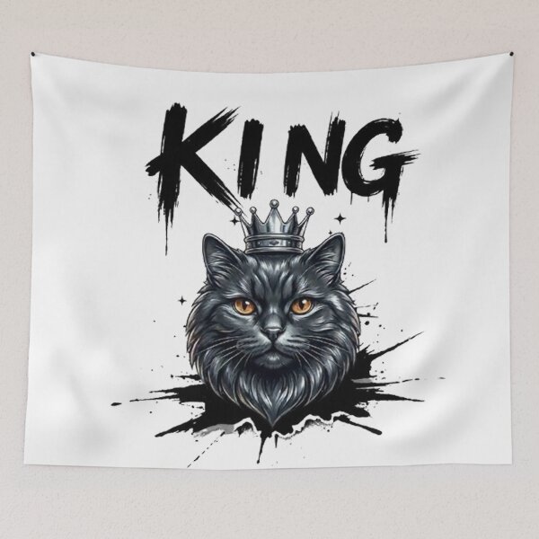 Item preview, Black Cat King Crown Grunge Art designed and sold by PetalsPaws.