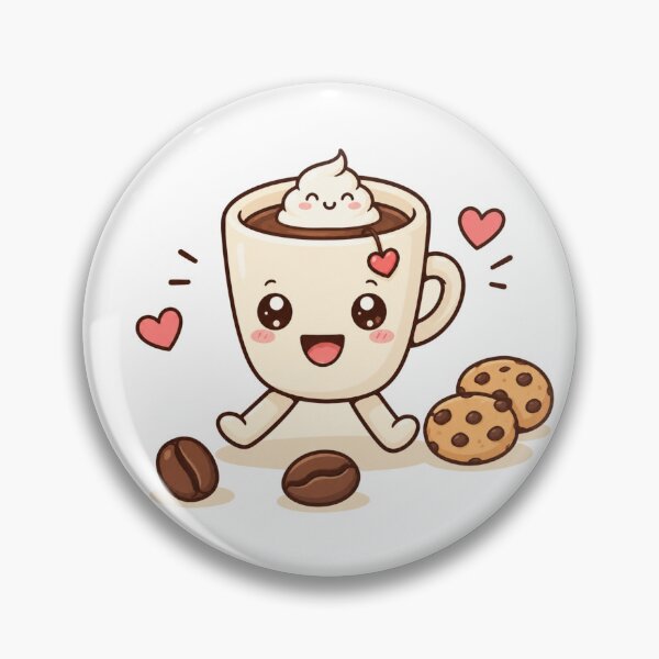 Item preview, Cute Kawaii Coffee Illustration With Cookies and Hearts designed and sold by Dreamsheaven.