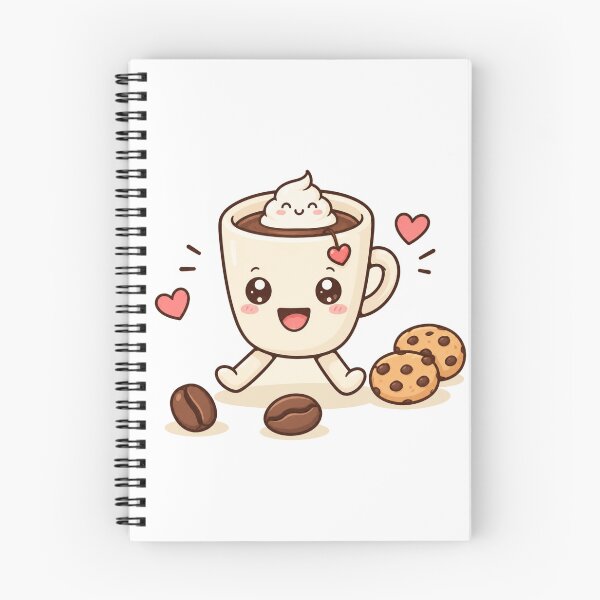 Item preview, Cute Kawaii Coffee Illustration With Cookies and Hearts designed and sold by Dreamsheaven.