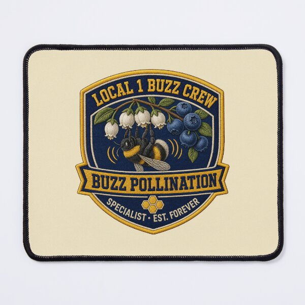 Item preview, Bumble Bee Blueberry Buzz Pollination Specialist Vintage Patch designed and sold by shifumart.