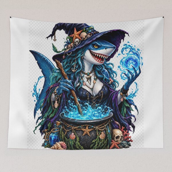 Item preview, Shark witch art designed and sold by urbanshop7.
