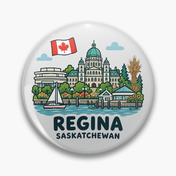 Item preview, Regina Canada Colorful Cute Skyline designed and sold by HowToCanadian.