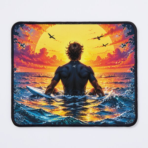 Item preview, Sunset Surfing Ocean Wave Adventure Artwork designed and sold by M. Mamdouh Artworks.