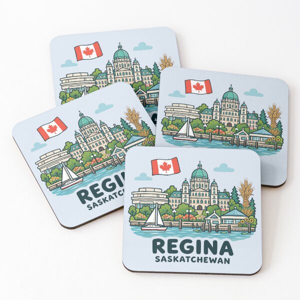 Item preview, Regina Canada Colorful Cute Skyline designed and sold by HowToCanadian.