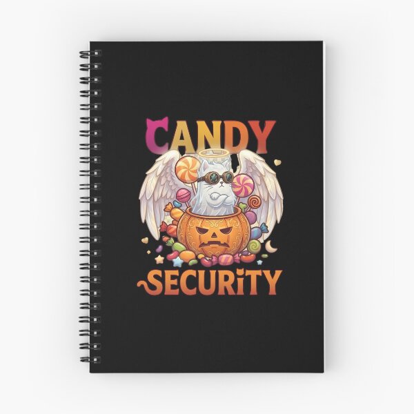 Item preview, Candy Security Funny Grumpy Angel Cat Halloween  designed and sold by Retro Whiskers.